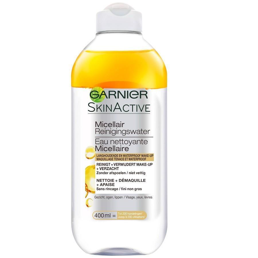 „Garnier“ micelinis veido valymo rinkinys, skirtas vandeniui atspariam makiažui, 400 ml