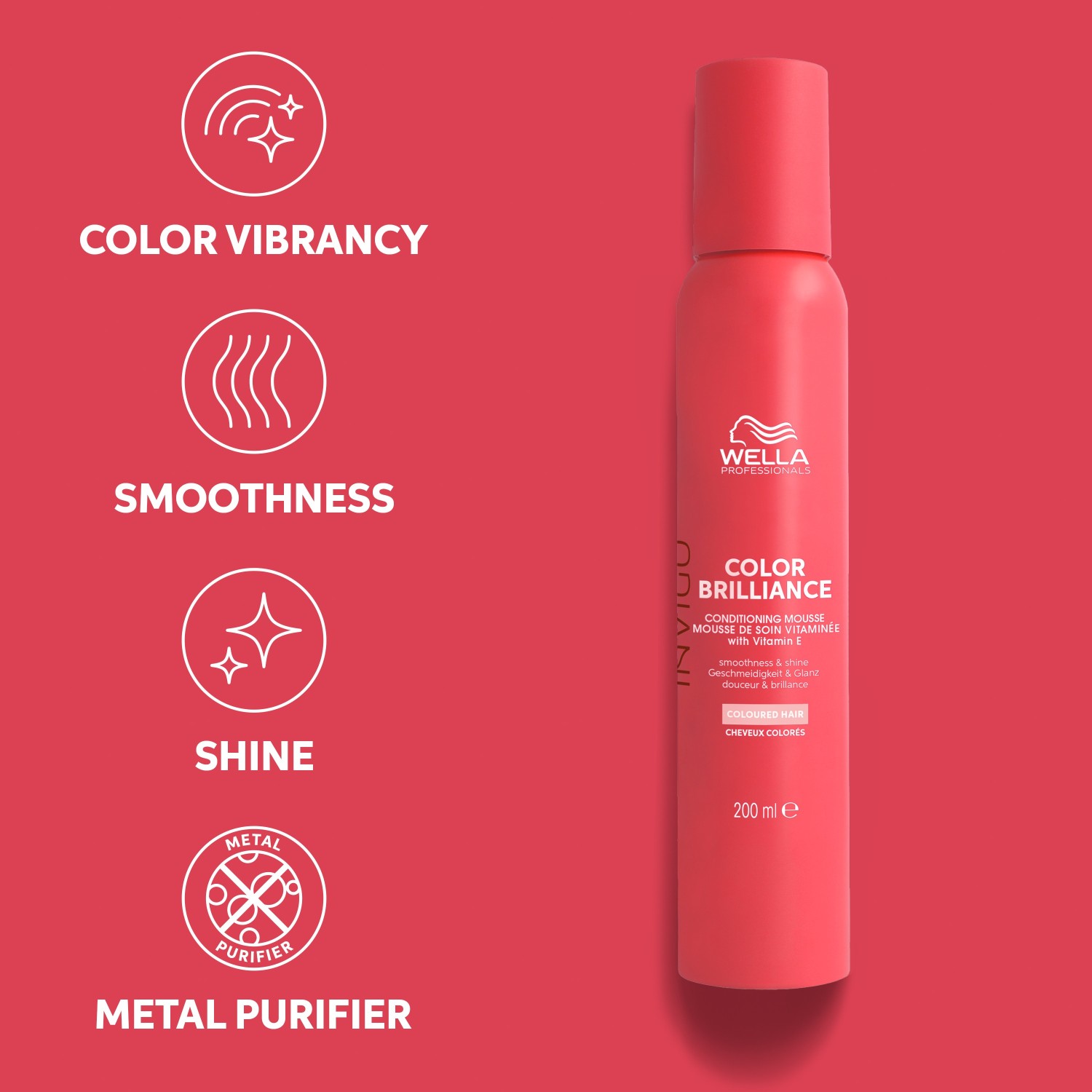 Wella Professionals INVIGO Color Brilliance -hiusvaahto - Hoitovaahto värjätyille hiuksille - 200 ml
