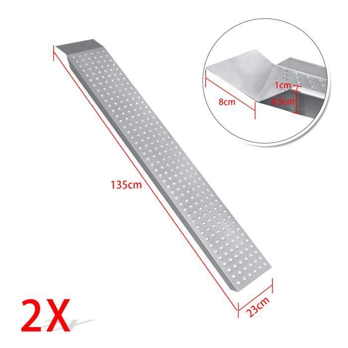 Rampa de carga - SUUSOLNY - 135cm - Aço galvanizado - Carga máxima 400kg - Conjunto de 2