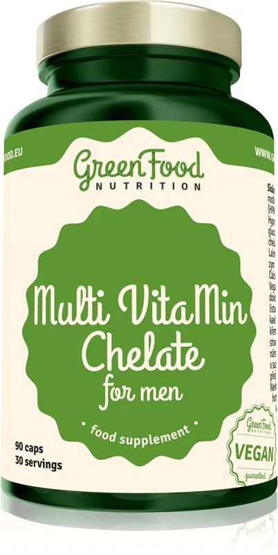 GreenFood Nutrition Мулти Витамин Хелат за мушкарце, капсуле дијететског суплемента са мултивитаминским комплексом