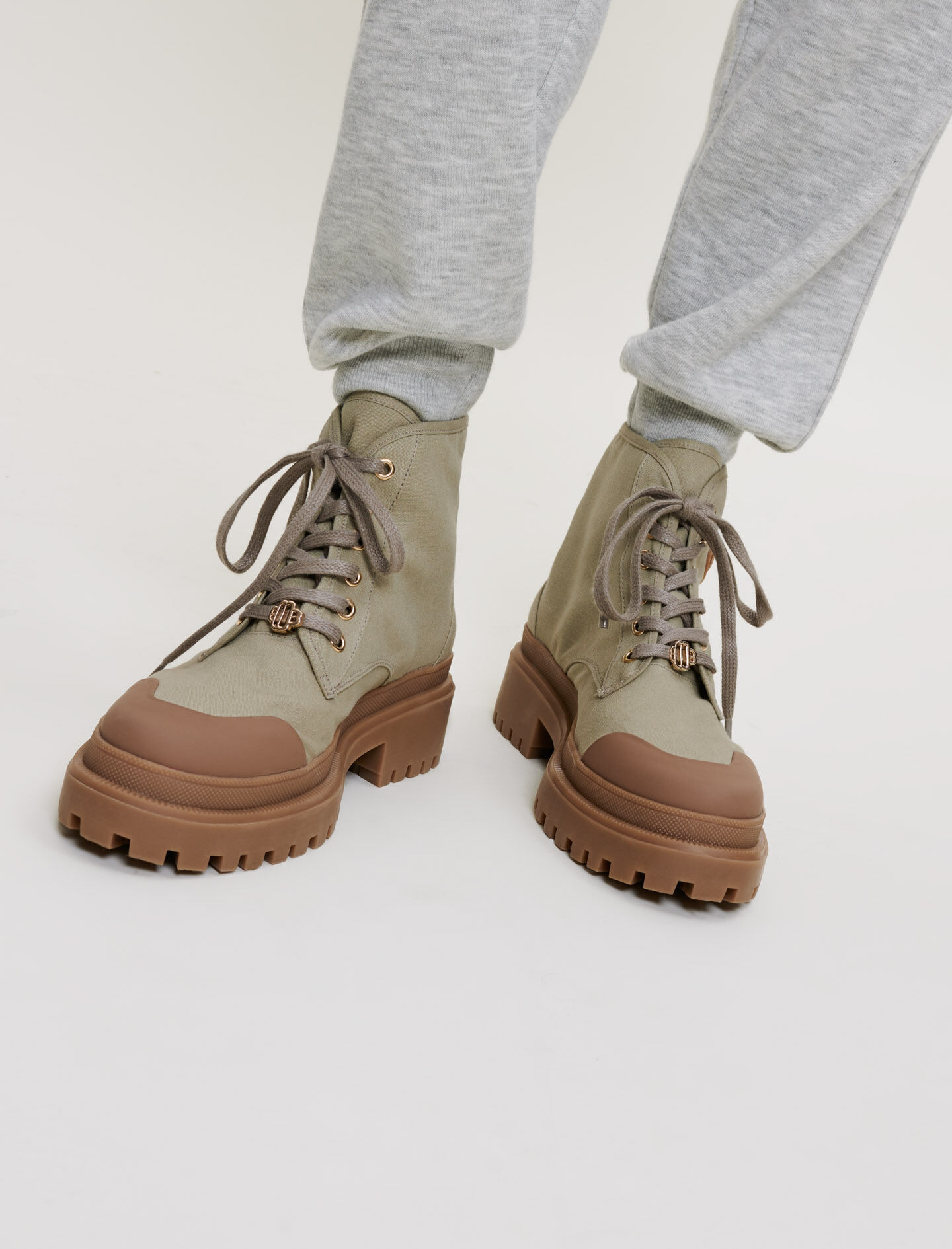 Denim-Clay Enkellaarsjes