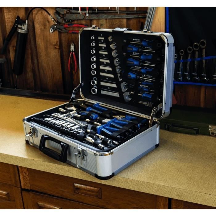 102-piece tool set - SCHEPPACH - TB150 - Chrome vanadium steel tools - Lockable aluminum case