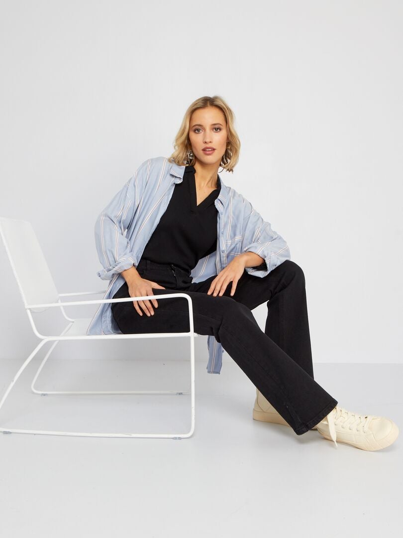Calça jeans flare - tamanho 32 - preta