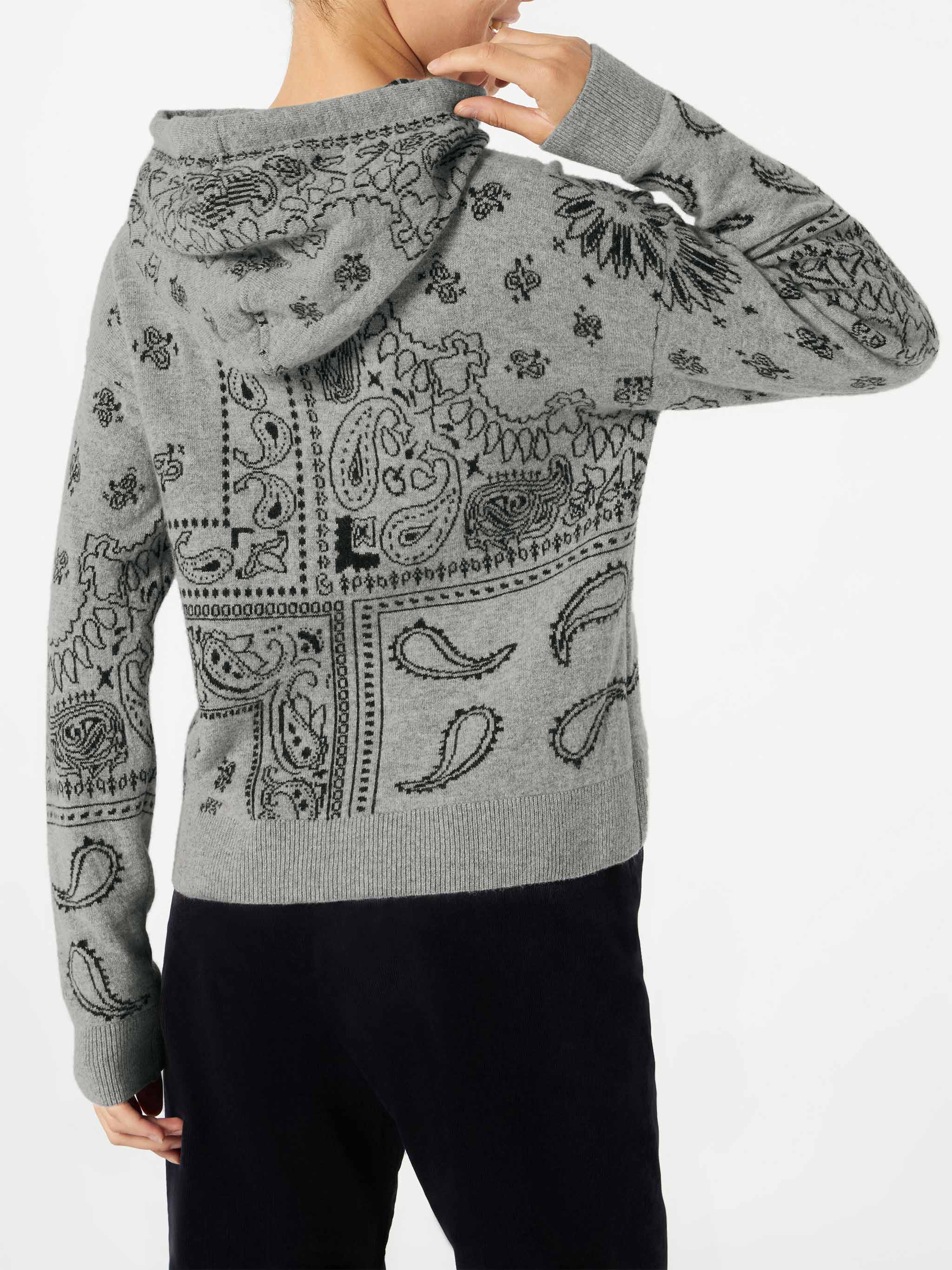 Gebreide damestrui met bandana-print