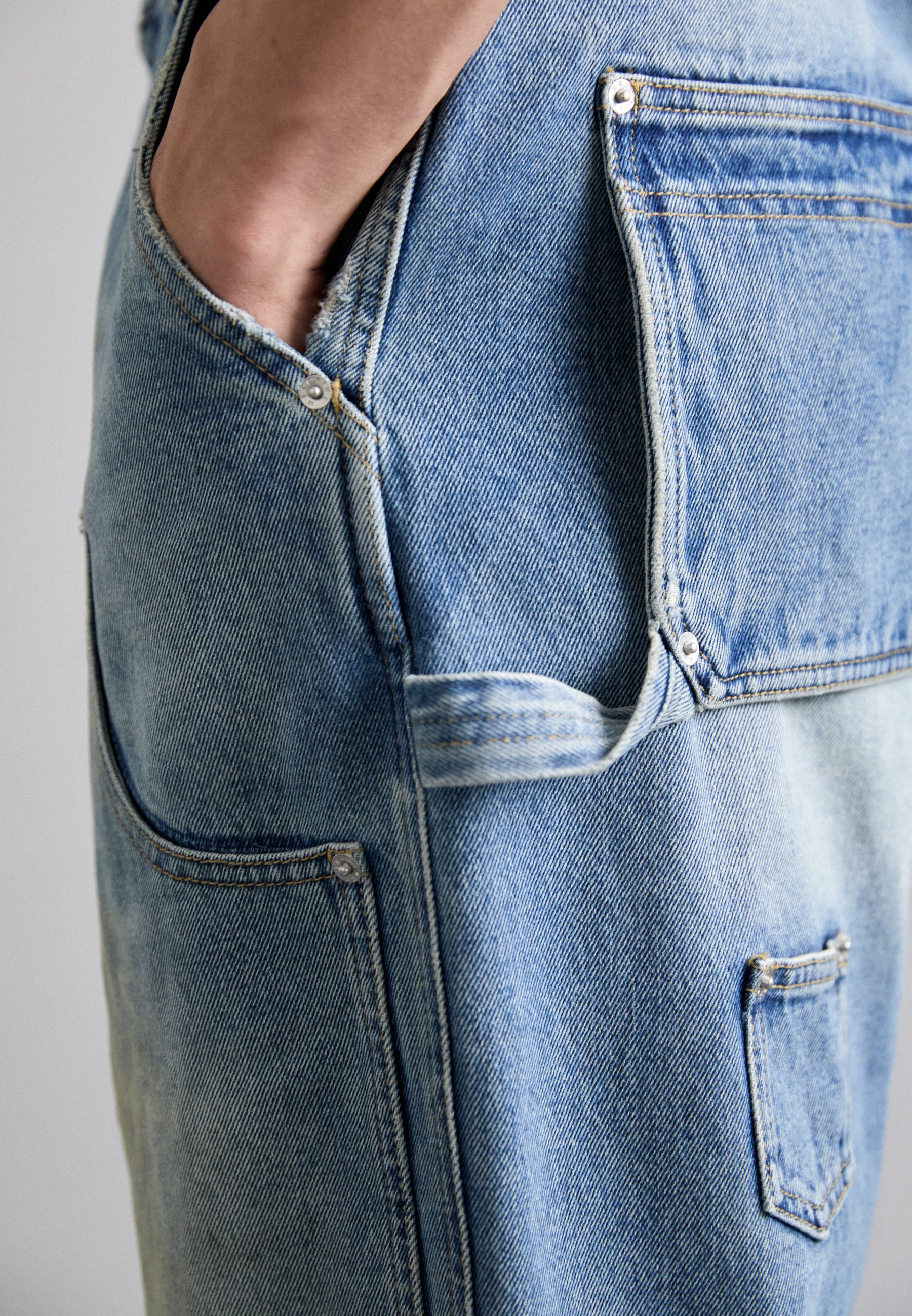 Jeans a gamba dritta MOSCHINO LAUREL CROWN EMBLE - blu