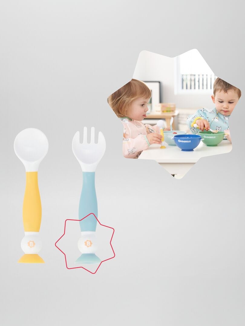 Set van 2 'Badabulle' bestekstukken - blauw