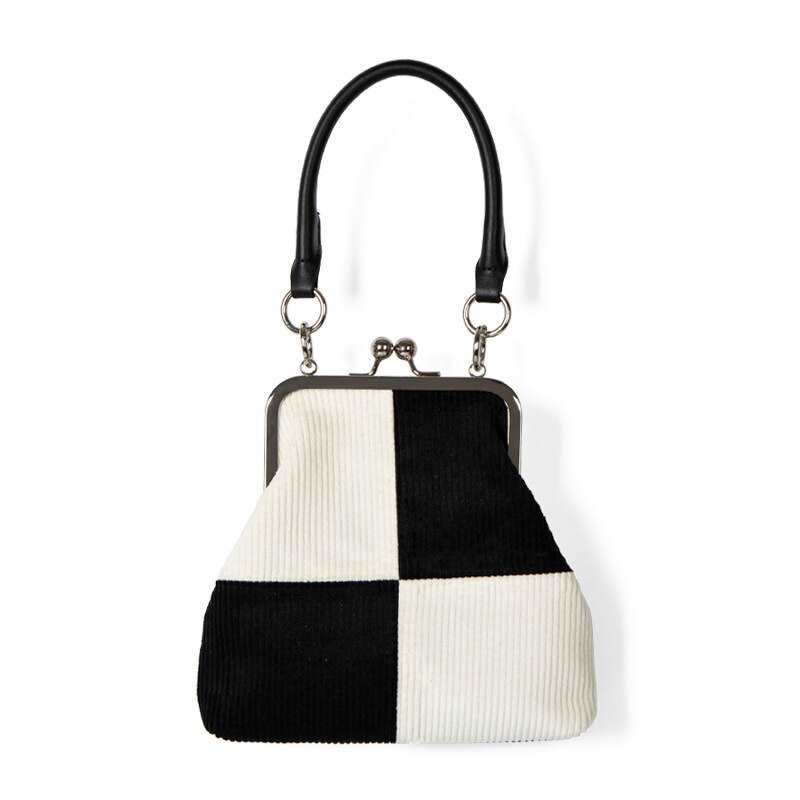 Sac bandoulière en velours côtelé tricoté, sac à main tartan à contraste de couleurs, sac à bandoulière pour femme, pochette avec motif téléphone, petit modèle WLHB2529