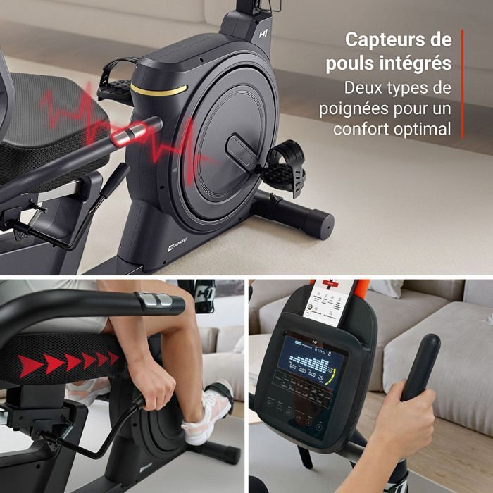 Hop-Sport HS-5000L Ranker Recumbent Exercise Bike with Bluetooth, App Connectivity, 32 Levels of Magnetic Resistance, Max. 140 kg