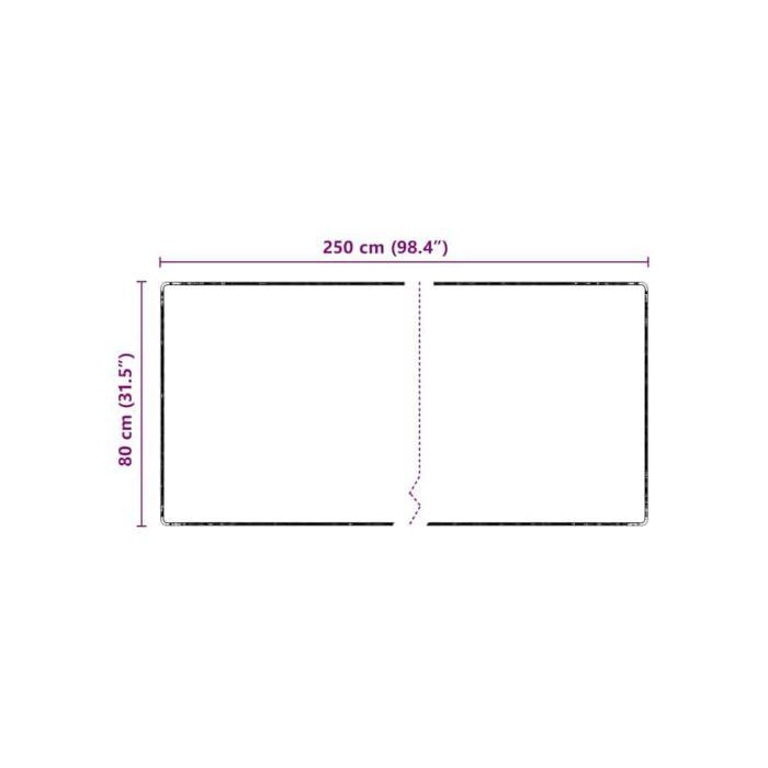 Tapis de couloir antidérapant - vidaXL - 80x250 cm - Noir - Polypropylène - Rectangulaire - Conception antidérapante