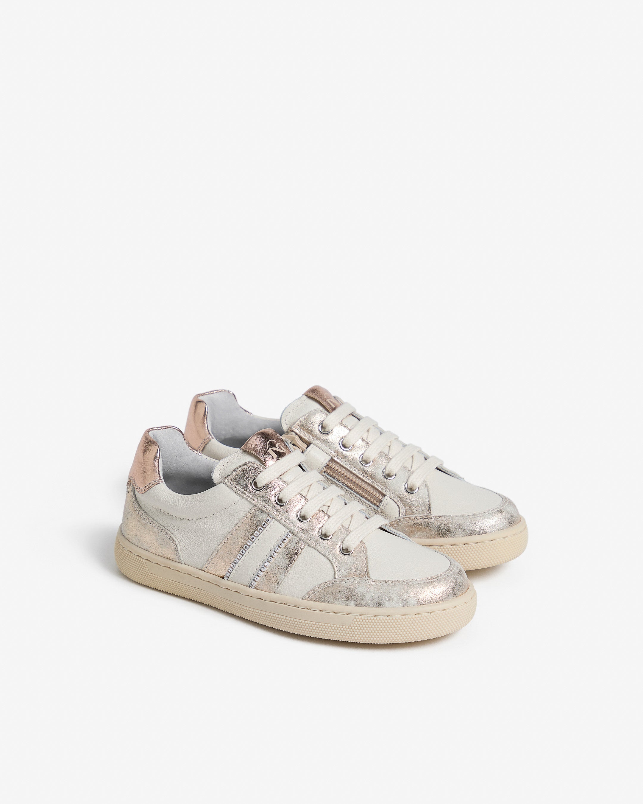  Junior-Sneaker für Mädchen aus Leder und Funktionsmaterial