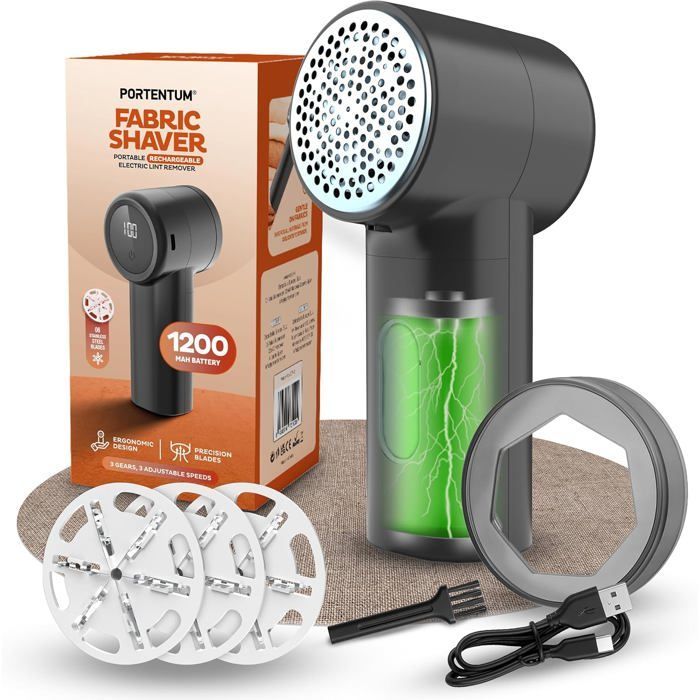 Rasoir Anti Bouloche Électrique – Écran LED, 3 Vitesses 9.000 RPM, Lame 6 Couches, 2h d’Autonomie, Anti Peluche Vetement USB C