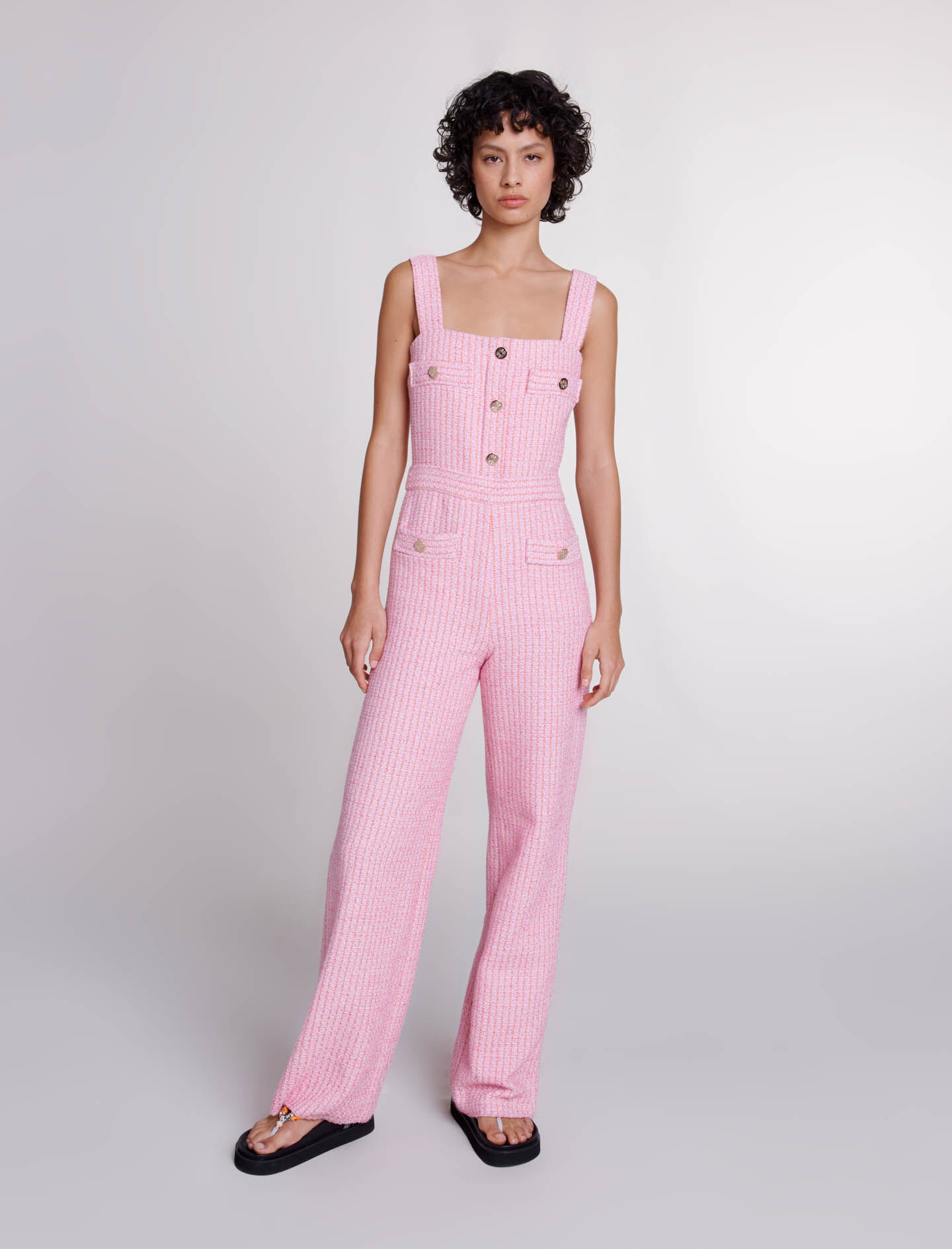 Tweed overall - Roze/oranje