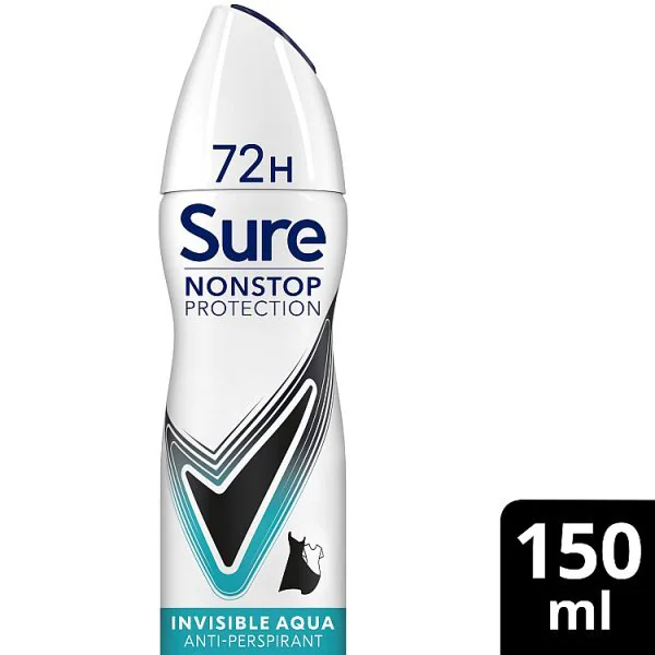 Sure antiperspirant deodorant aerosol Nonstop Invis Aqua 150ml