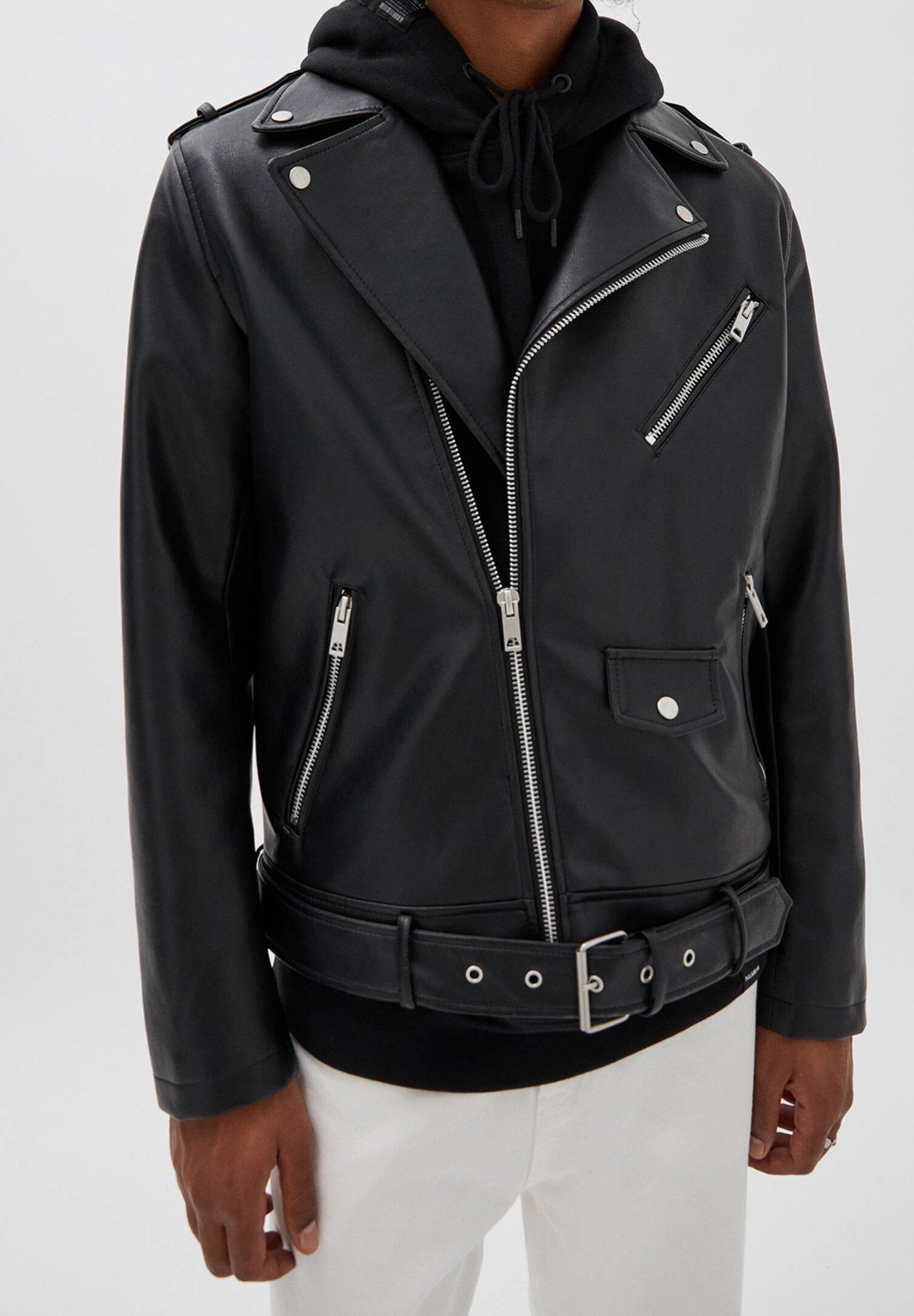 PULL&BEAR Kunstlederjacke - schwarz