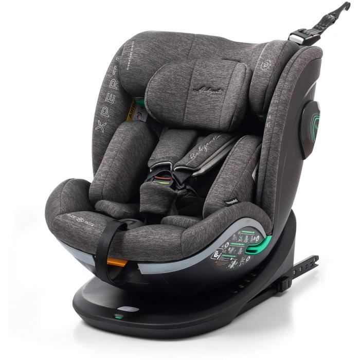 Silla de coche BABYAUTO XPERTA GRIS DOBBY - Desde el nacimiento hasta los 12 años - 0-36 kg - I-Size - ISOFIX - Giro de 360° - ECE R129