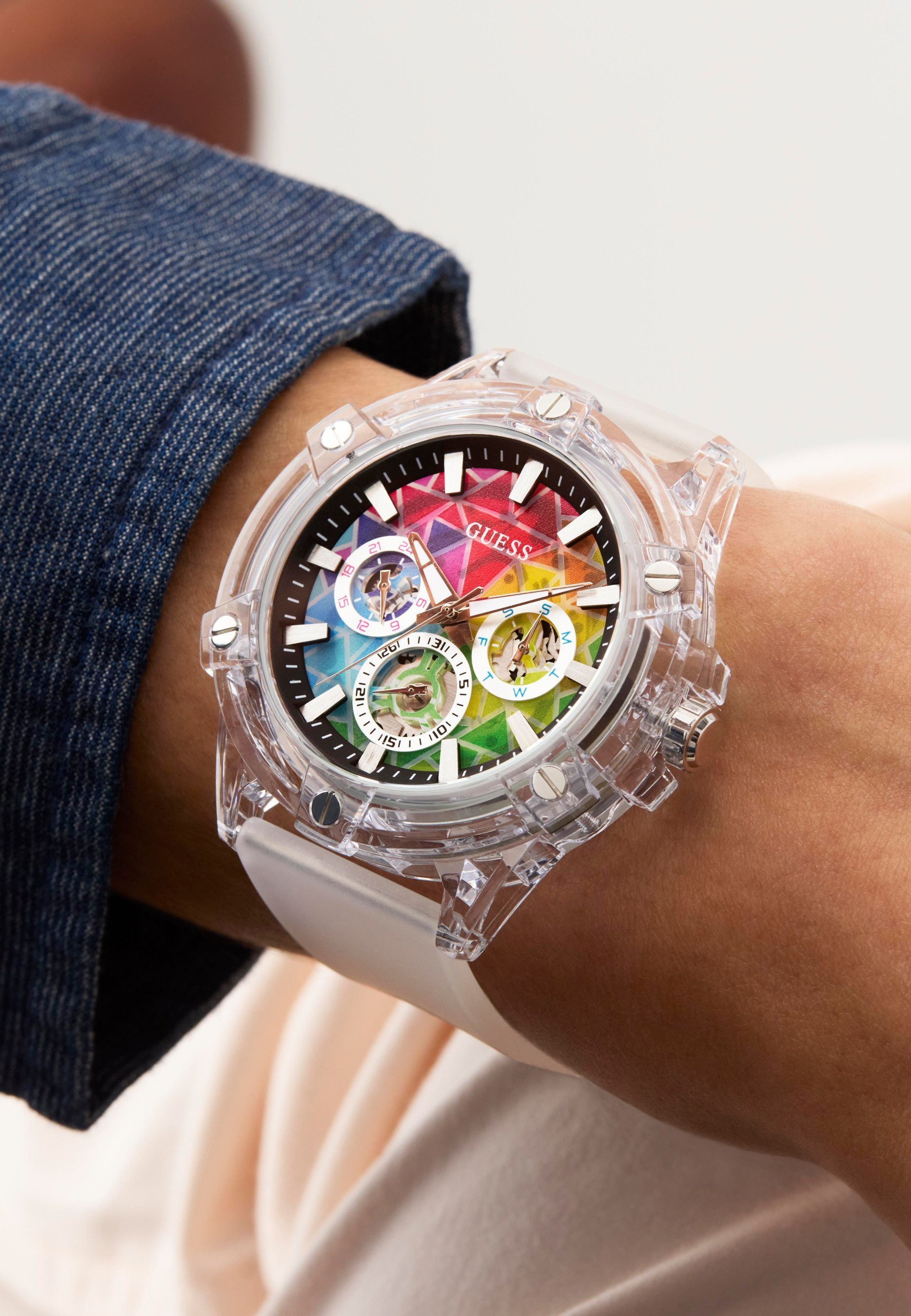Guess KING - Zegarek chronograficzny - przezroczysty