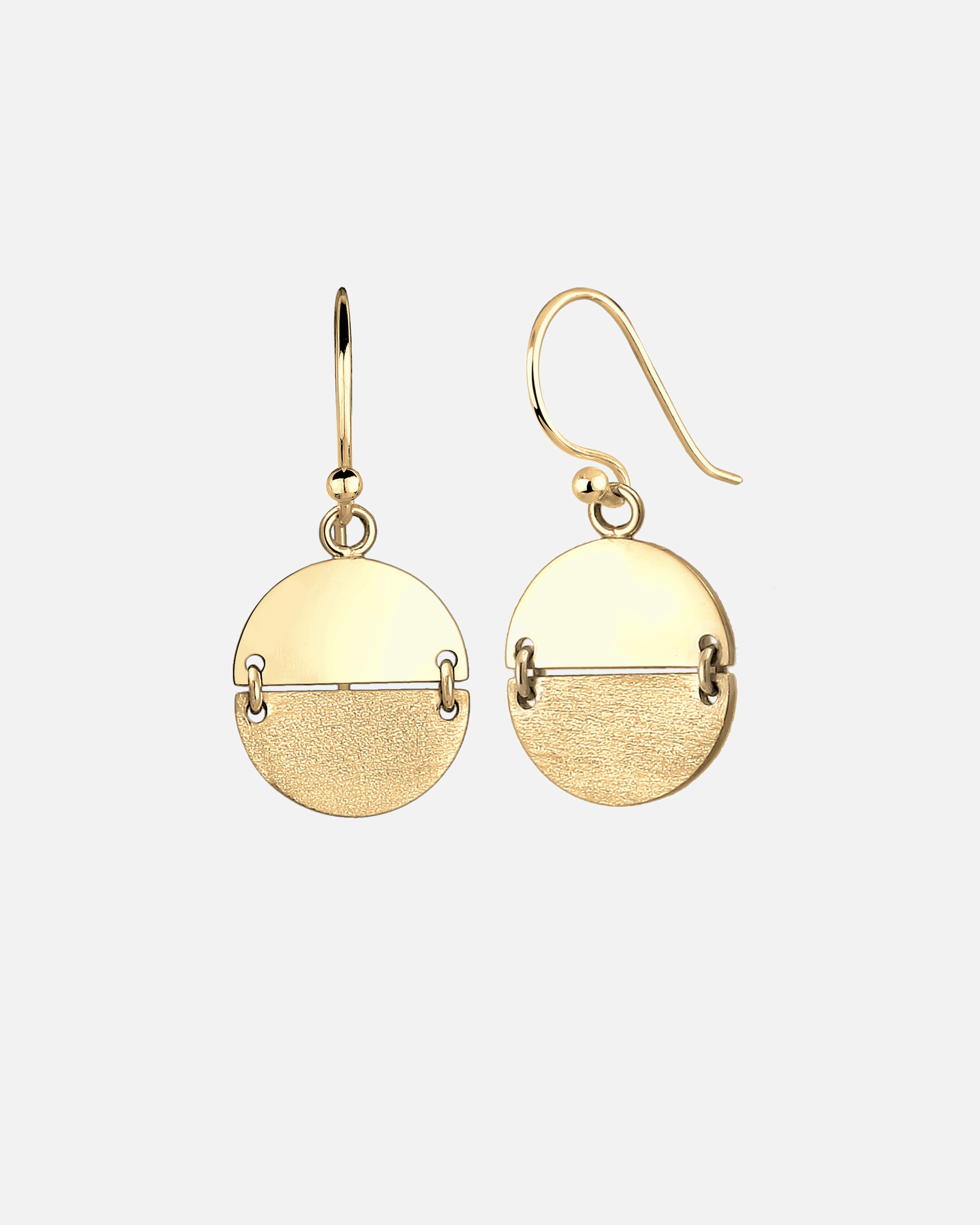 Elli Pendante Brossé Cercle Géo Boucles d'oreilles Femme - Plaqué Or Argent (925/1000)