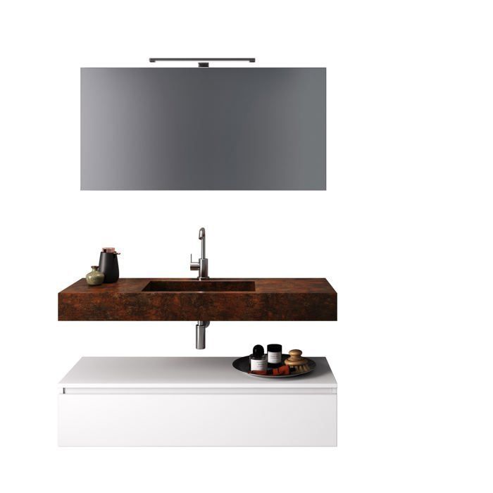 Ensemble de salle de bain 5 pièces ASTRA corten-blanc