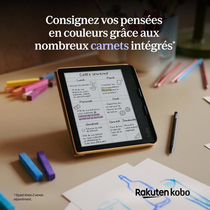 Leitor de e-books Kobo - N428-KU-BK-K-CK - Tela de 7 polegadas - 32 GB - Resistente à água IPX8