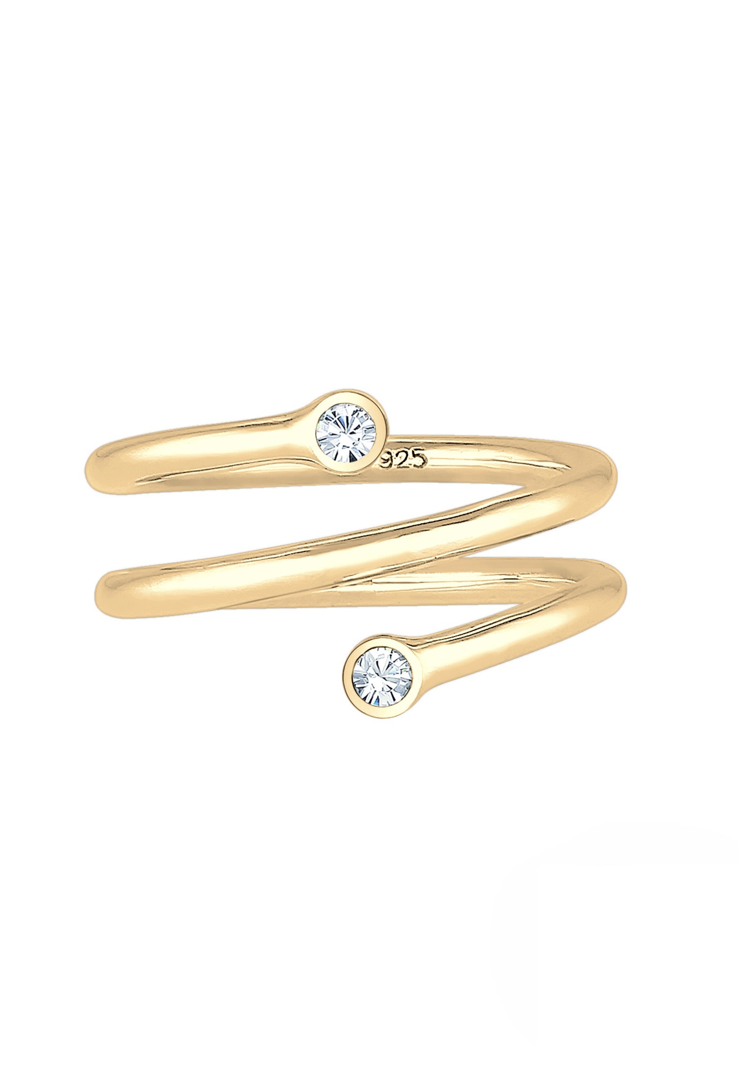 Elli Femmes enroulement géo avec cristaux en argent sterling 925