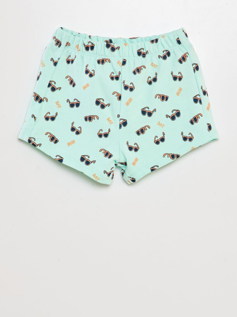 Set van katoenen t-shirt en short - 2-delig - ORANJE