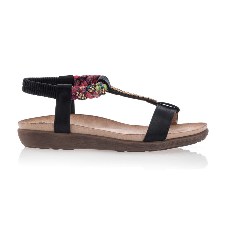 Sandalias negras para mujer / Zapatos de punta abierta