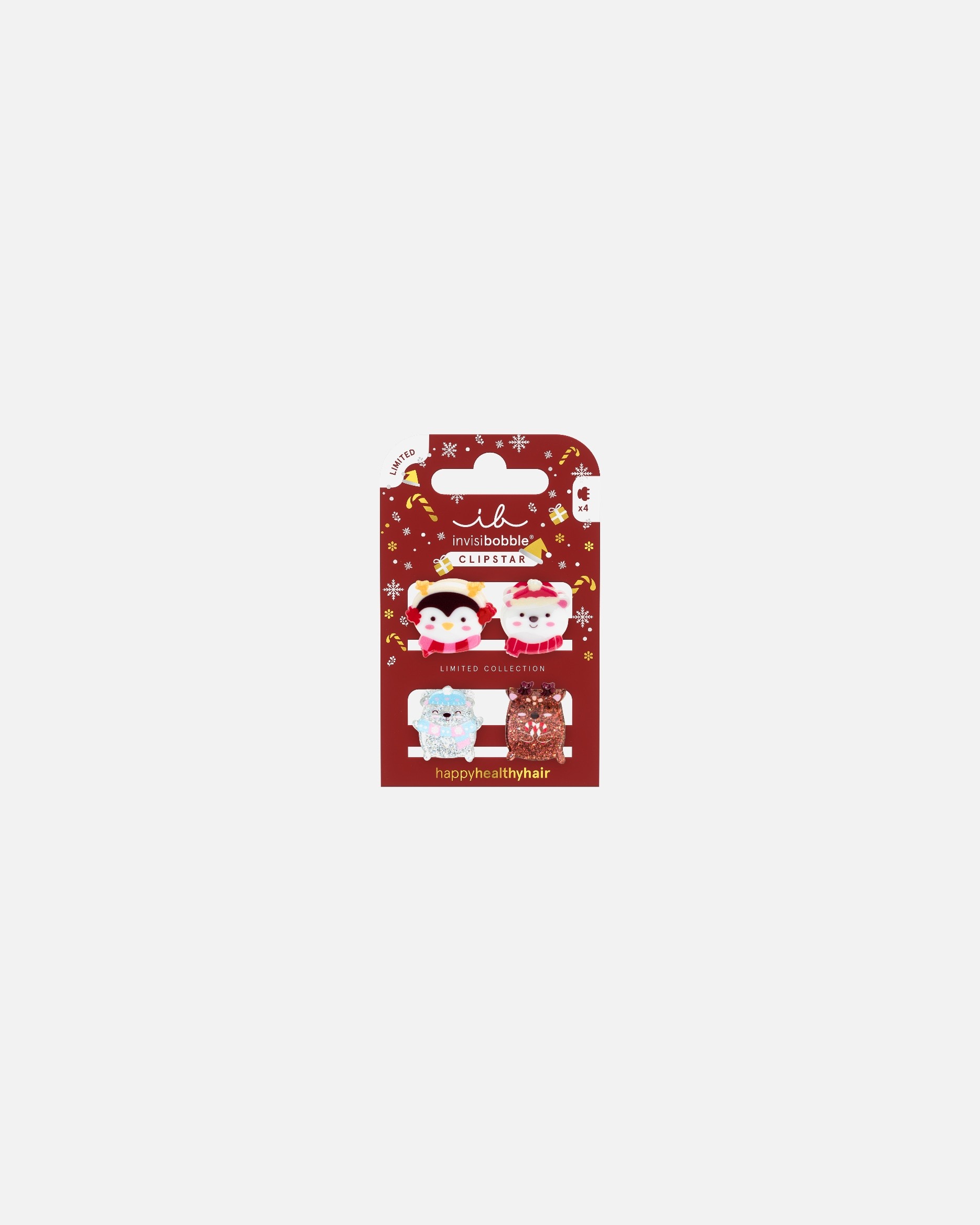 Invisibobble matu klipšs “Cozy Snowy Friends” – 1 gab.