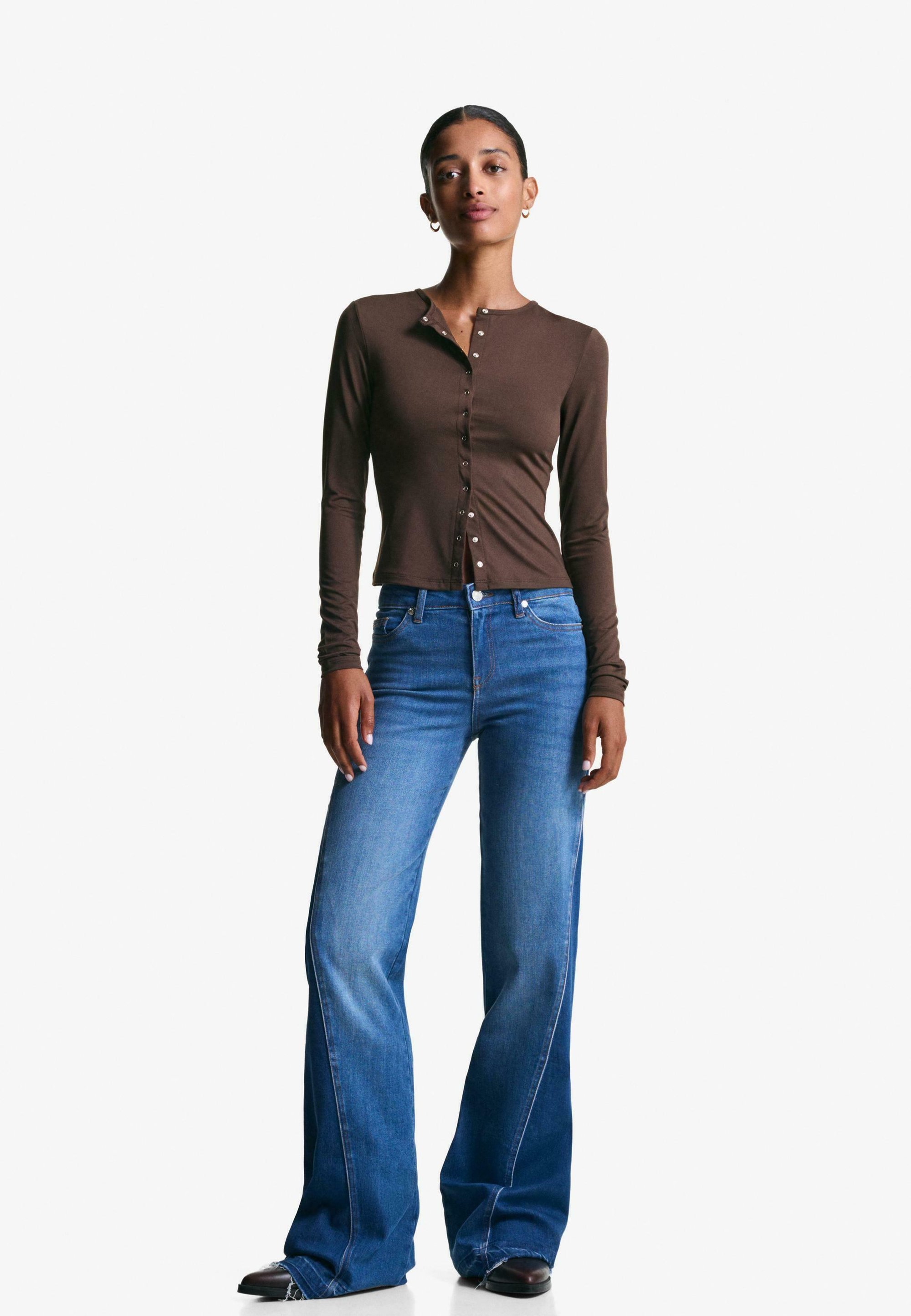 Bershka blouse - gemêleerd donkerbruin