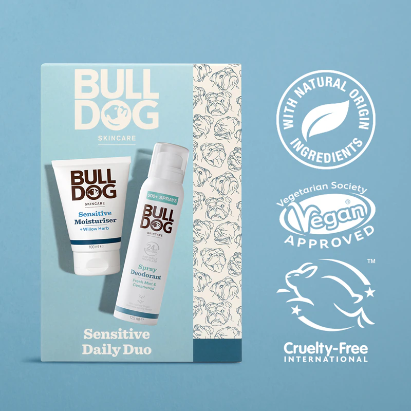 Conjunto de presente Bulldog Sensitive Duo para corpo e rosto masculino
