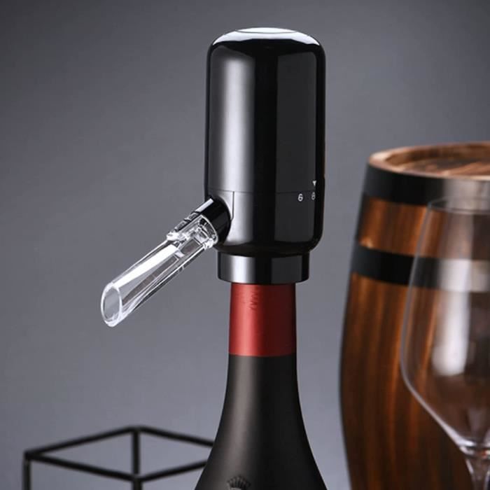 Decantador de vino eléctrico con aireador automático y dispensador de vino (negro) [136]