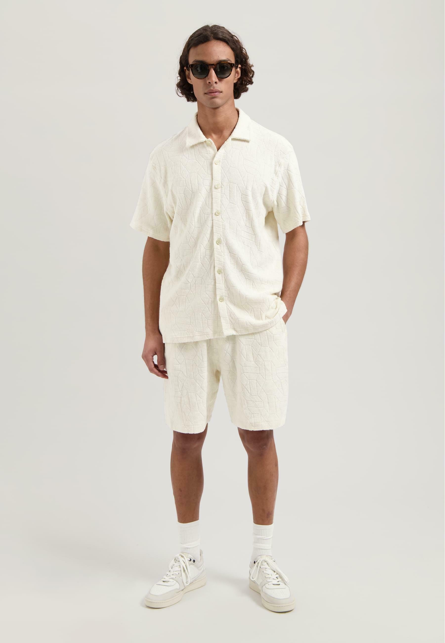 Dstrezzed Myron Hemd Jacquard Frottee - Hemd - Offwhite