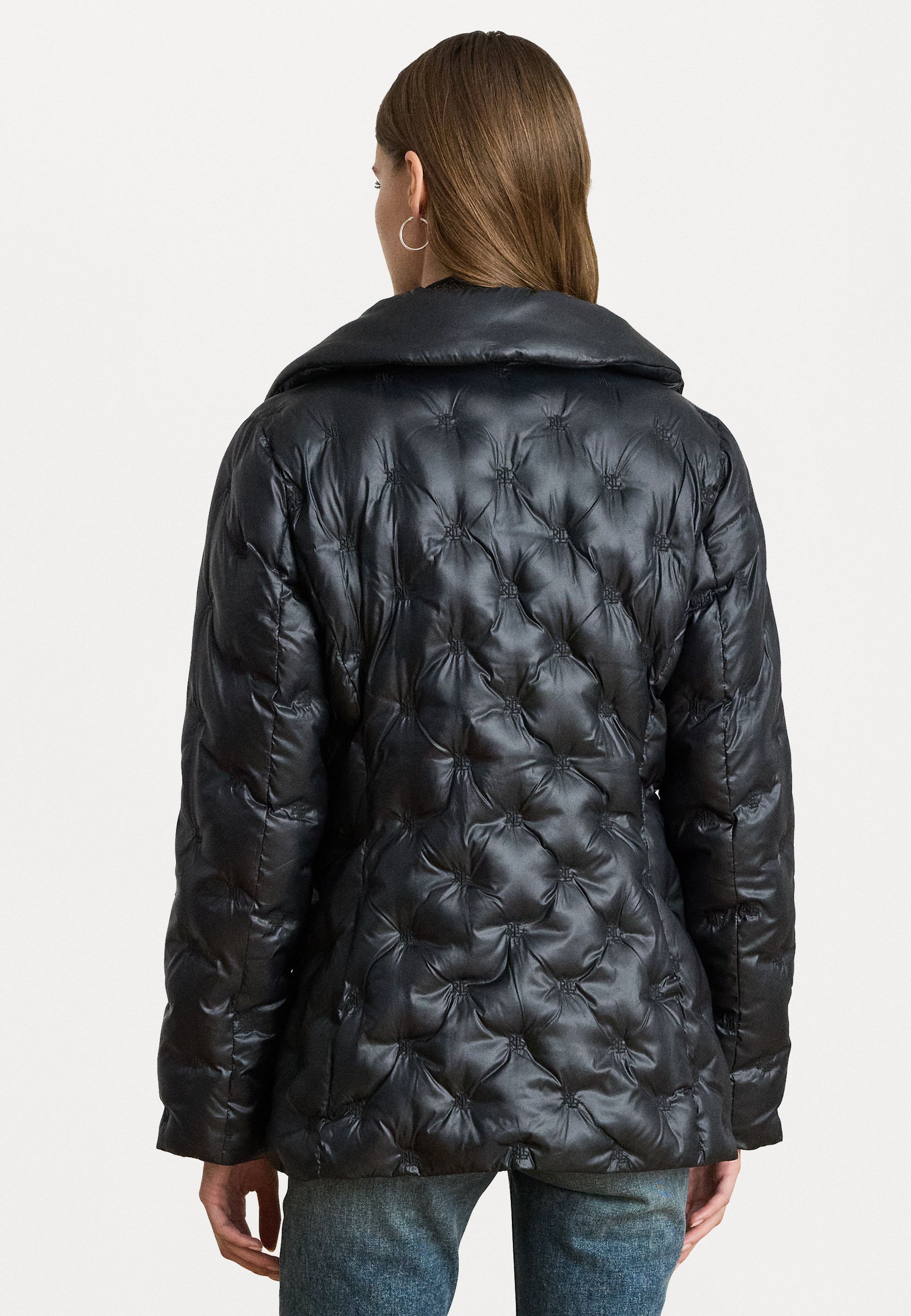 Lauren Ralph Lauren GEWATTEERDE DUFFENCOAT MET LOGO EN FUNNELNECK - Winterjas - zwart