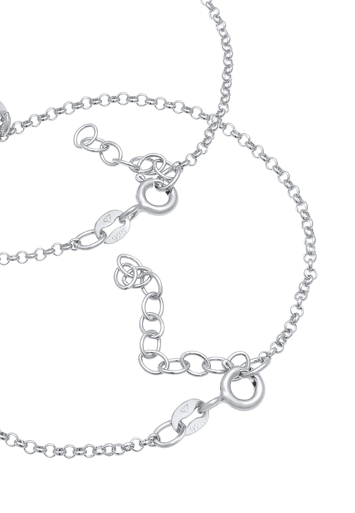 Elli Femmes Mère Fille Set Cœur Plaquette Cut Out en Argent Sterling 925
