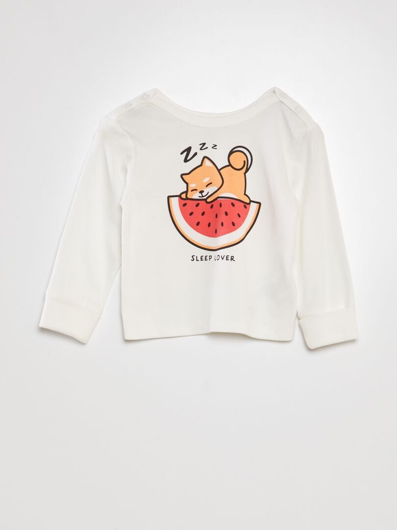 2-delige pyjamaset (t-shirt + broek) - WIT