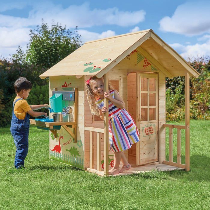 Chalé infantil com cozinha externa PRAIRIE, feito de madeira com certificação FSC®.