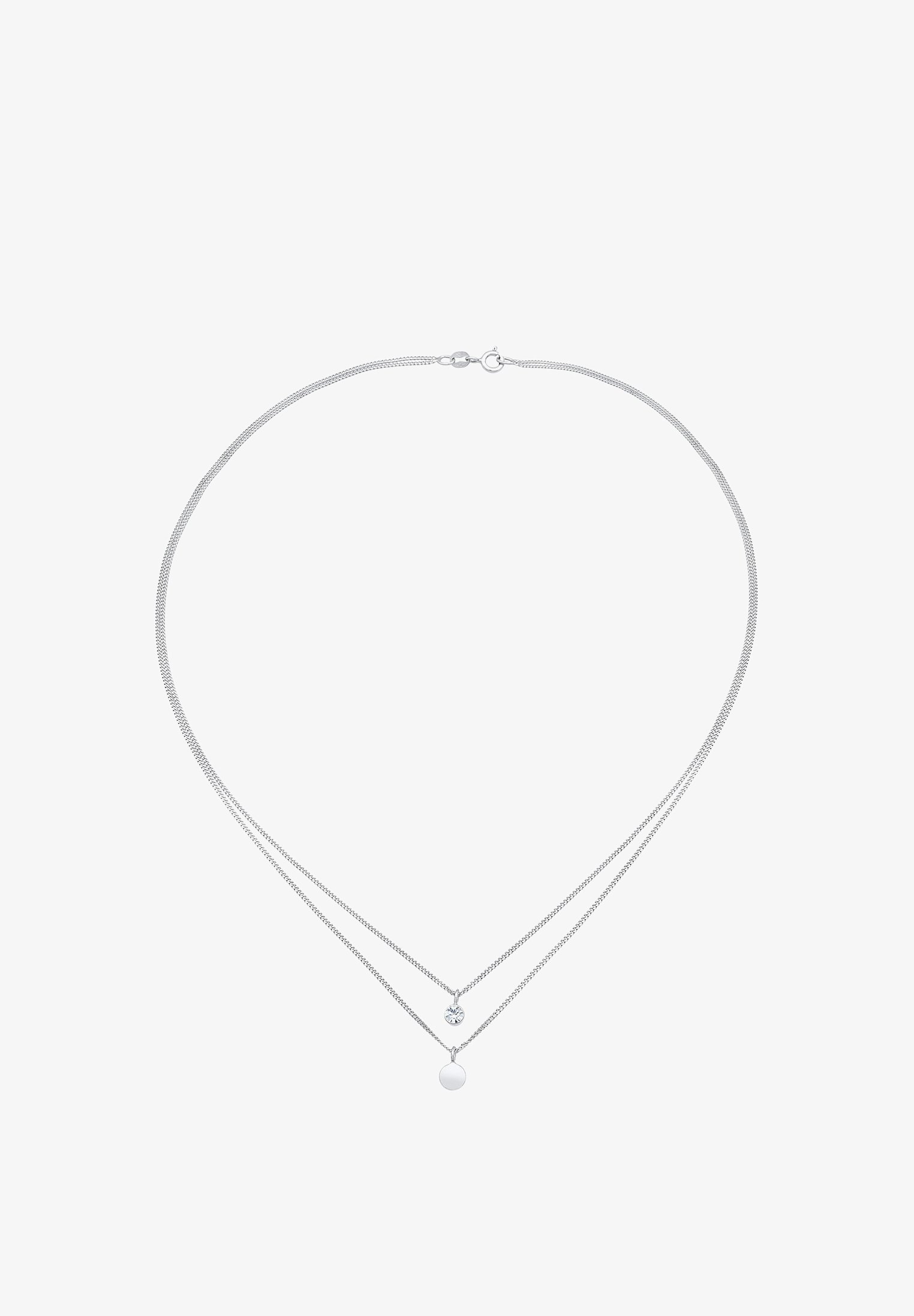 Elli SPARKLING STACK - MET SWAROVSKI® KRISTALLEN - Halsketting - zilverkleurig