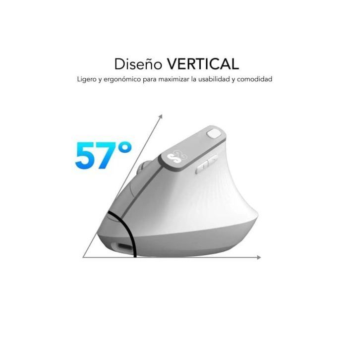 Mouse per computer - SUBBLIM - Design ergonomico verticale - Ergonomico - Silenzioso - USB Tipo C