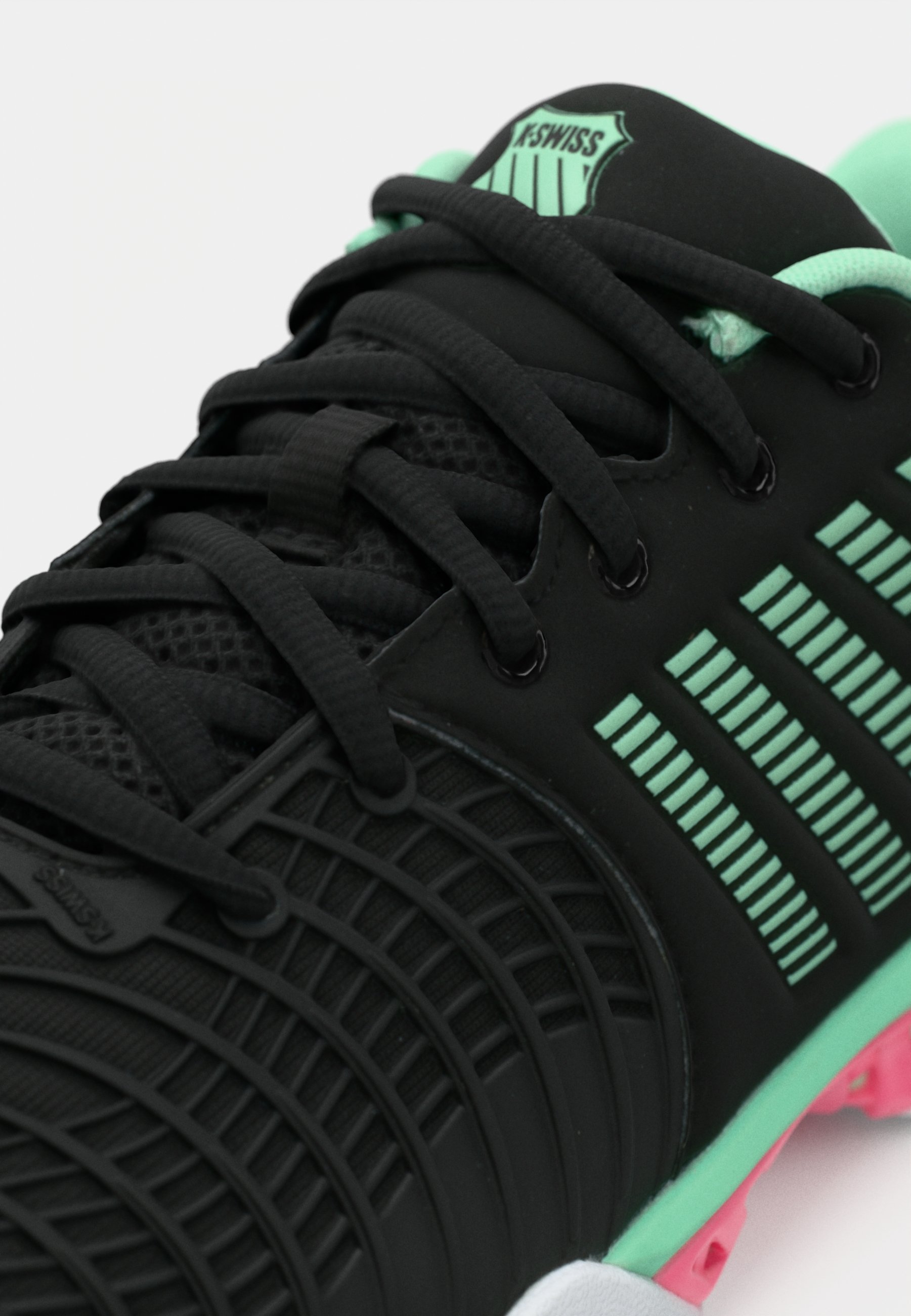 K-SWISS EXPRESS LIGHT 3 CARPET - Chaussures de tennis pour moquette - noir/menthe fluo/rose pastel fluo