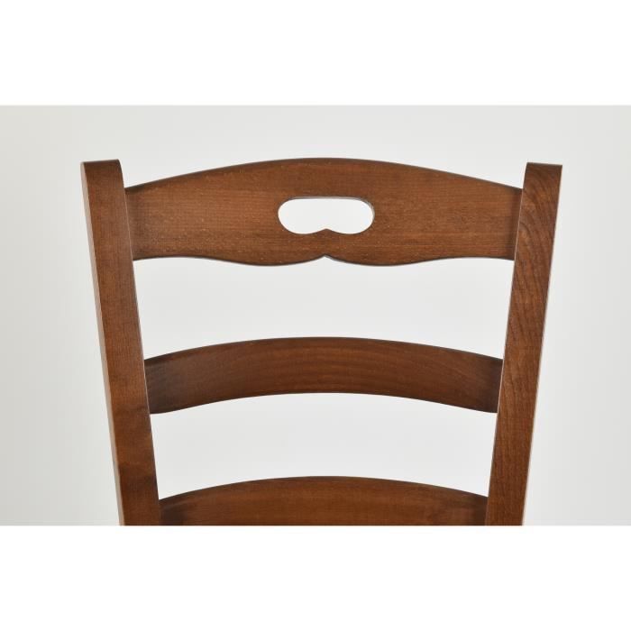 Tommychairs - Set of 2 SAVOIE kitchen chairs, sturdy beechwood frame painted in walnut color and straw seat