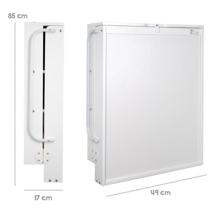 Wandwickeltisch – 66 x 76,5 x 79 cm – ROBA – Klappbar – Weiß