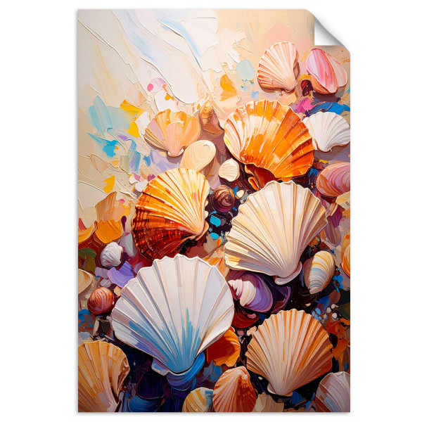Naklejka samoprzylepna Feeby Kolorowe Muszle na plaży 20x30
