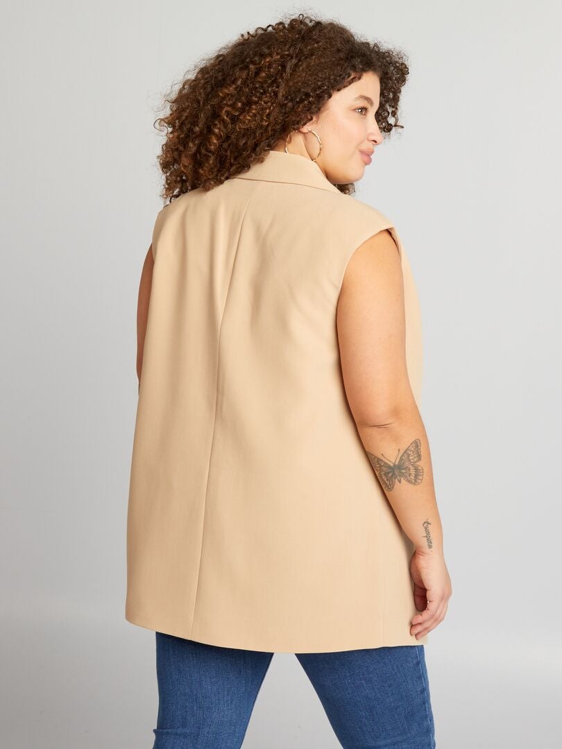 Chaqueta de traje sin mangas - BEIGE