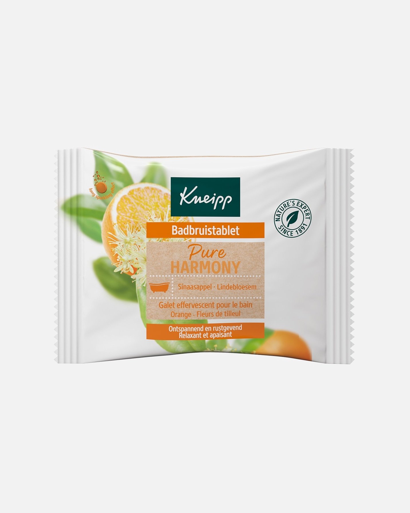 Kneipp Šumivá tableta do kúpeľa a sprchy Pure Harmony - 80 g