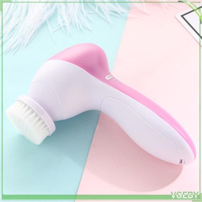Spazzola per la pulizia del viso - FAFEICY - 5 in 1 - Portatile - 2 velocità - Rosa