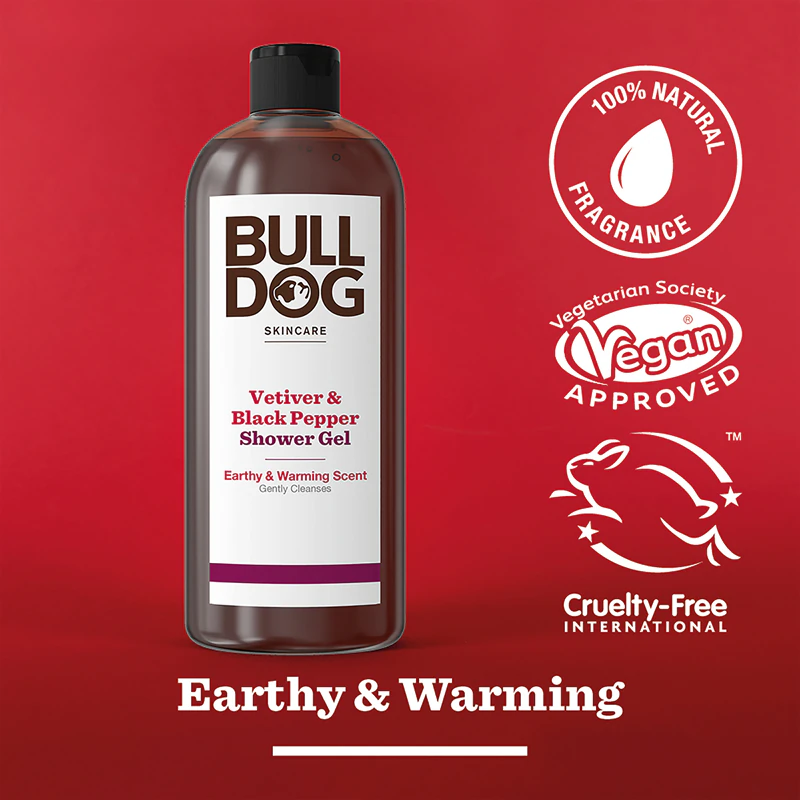 Bulldog Vetiver en Zwarte Peper Douchegel voor Mannen