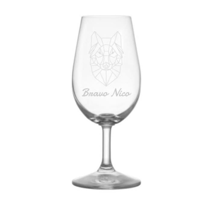 Verre à vin personnalisé 21cl (Lot de 6) - Verre vin gravure avec prénom, message, logo… [ Coffret vin verre a pied ]