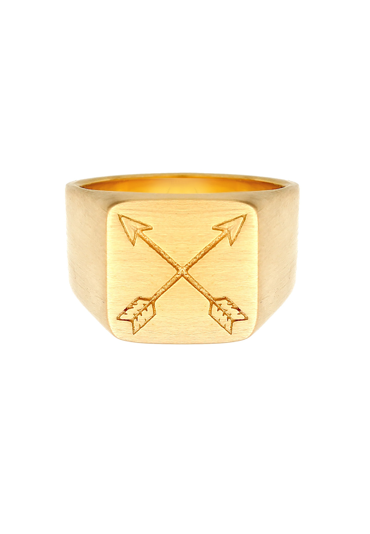 KUZZOI Chevalière Flèche Base Mat Bague Homme-(925/1000) Argent