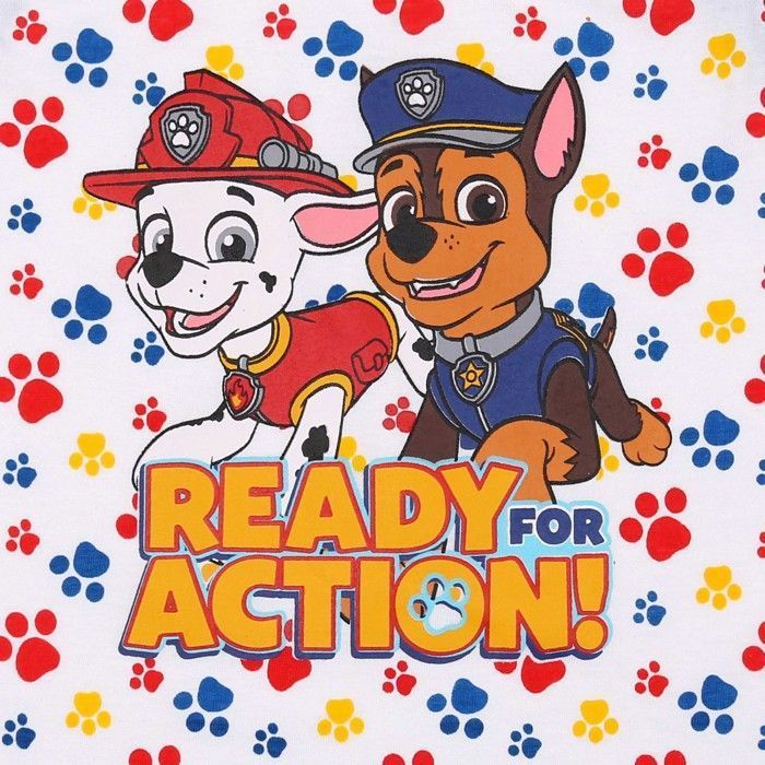 Pijama infantil de Paw Patrol Marshall Chase con tirantes, pijama de verano blanco y azul, talla 6