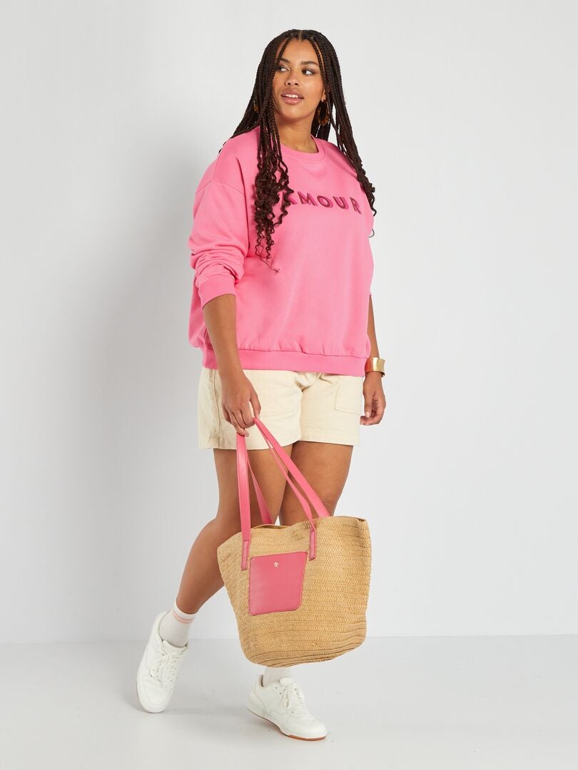 Denim shorts - 2 zakken - BEIGE
