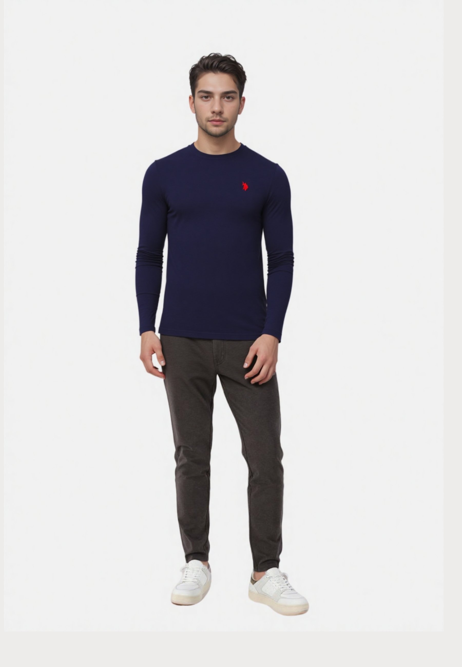 U.S. Polo Assn. LONGSLEEVE MIT RUNDHALSAUSSCHNITT R-NECK - Long sleeved top - dunkelblau